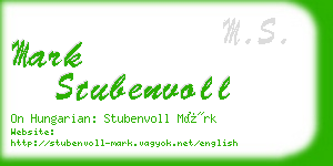 mark stubenvoll business card